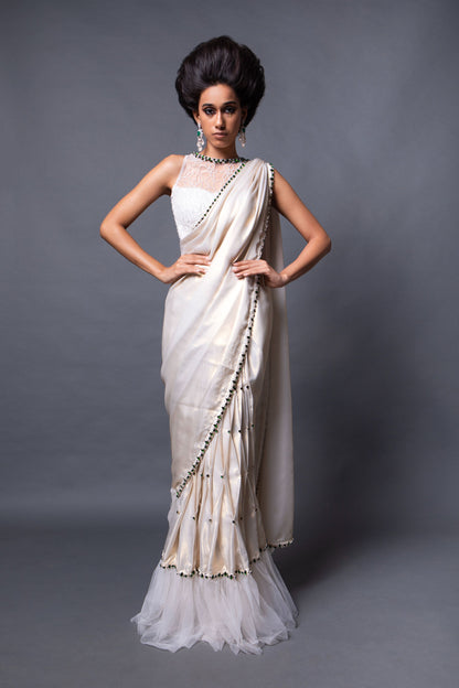 SHANTA WHITE SAREE