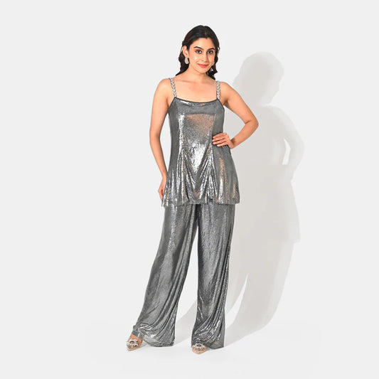 IRIS METALLIC GREY CHAINMAIL CO-ORD SET