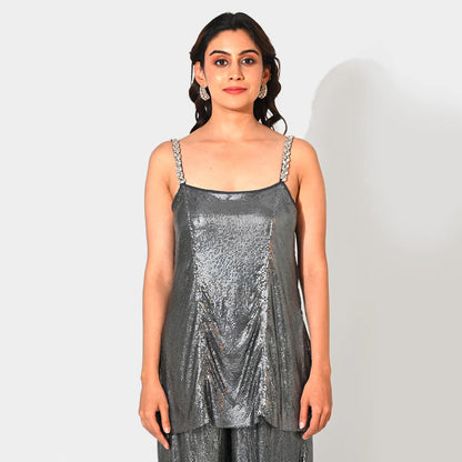 IRIS METALLIC GREY CHAINMAIL CO-ORD SET