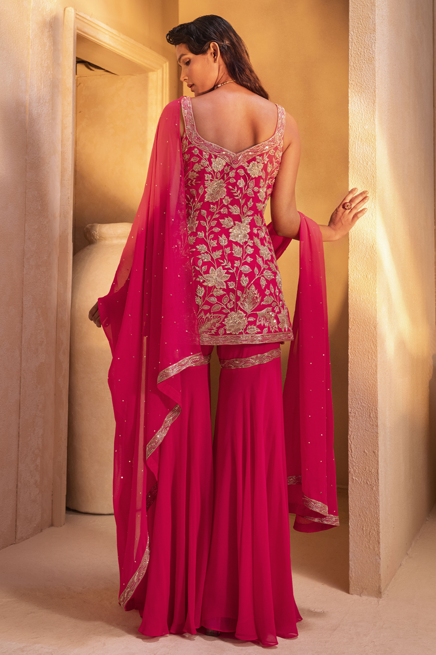 FUCHSIA PINK KURTI SET