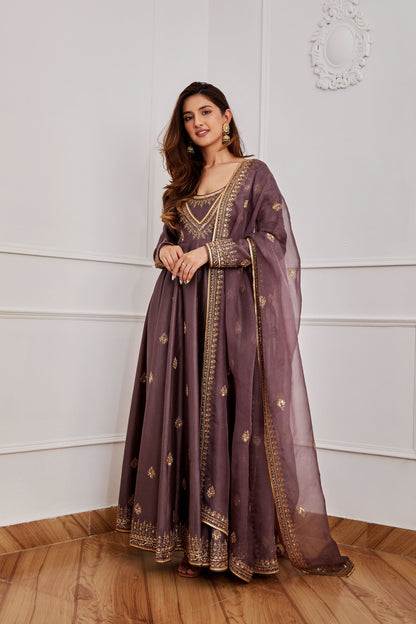 DARK PURPLE ANARKALI SET