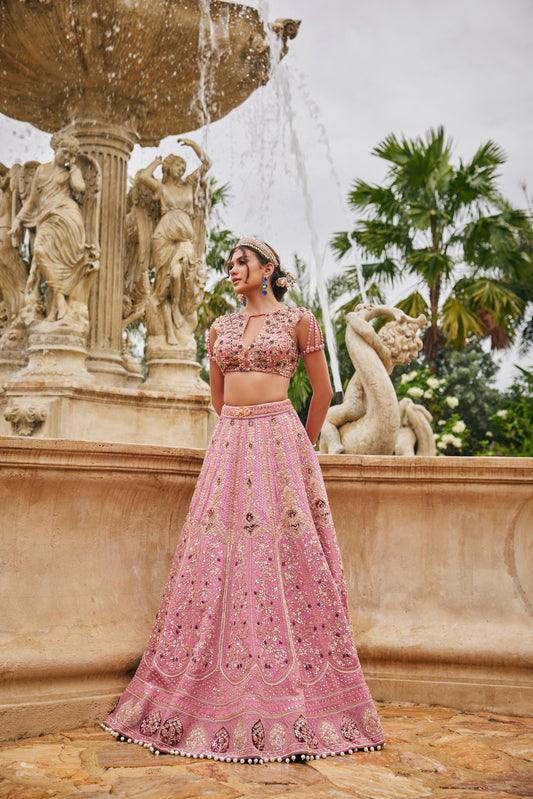 FLAMINGO FLOUNCE LEHENGA SET