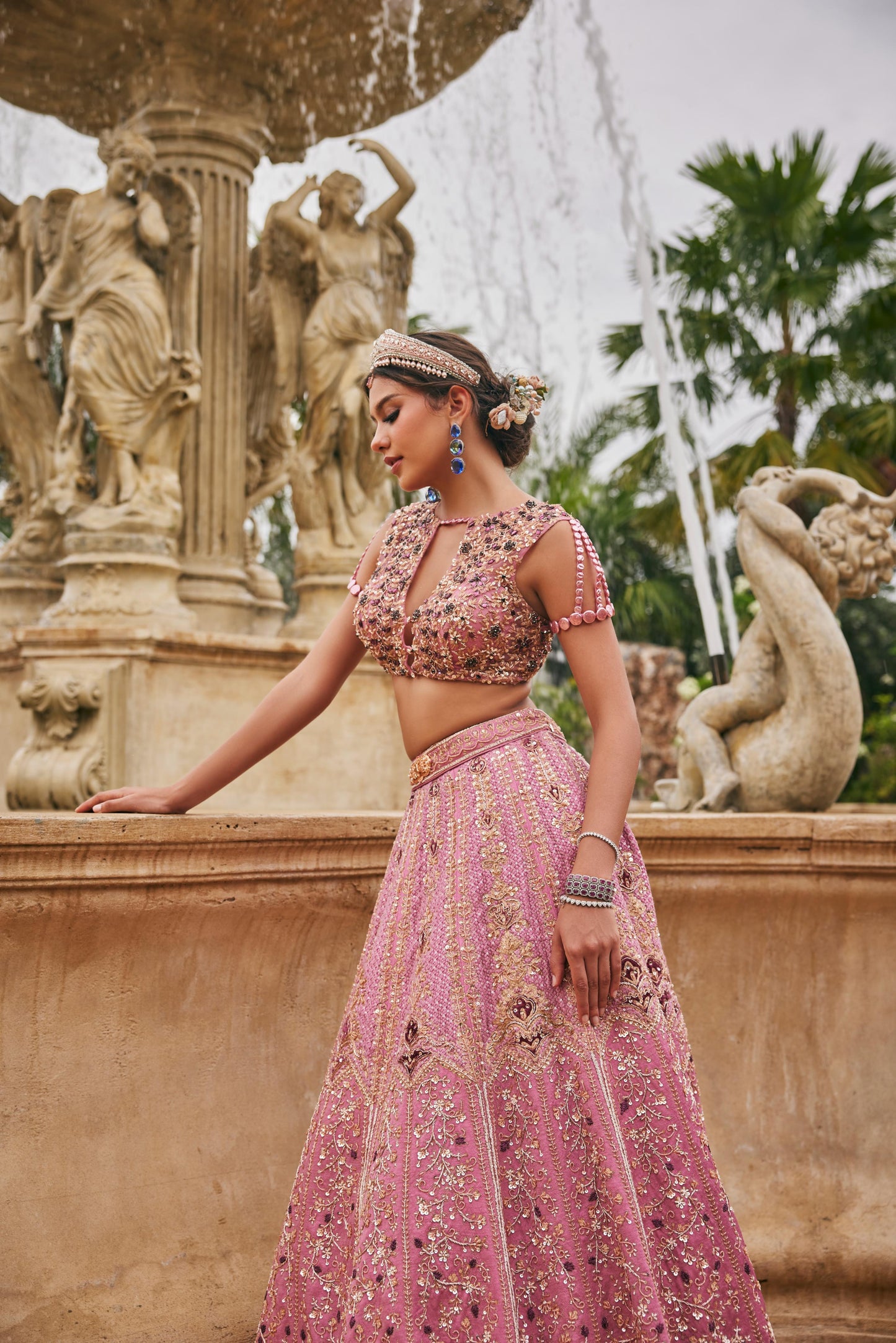 FLAMINGO FLOUNCE LEHENGA SET