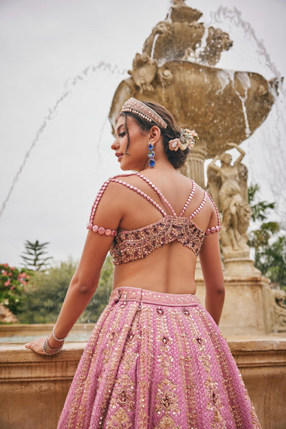 FLAMINGO FLOUNCE LEHENGA SET