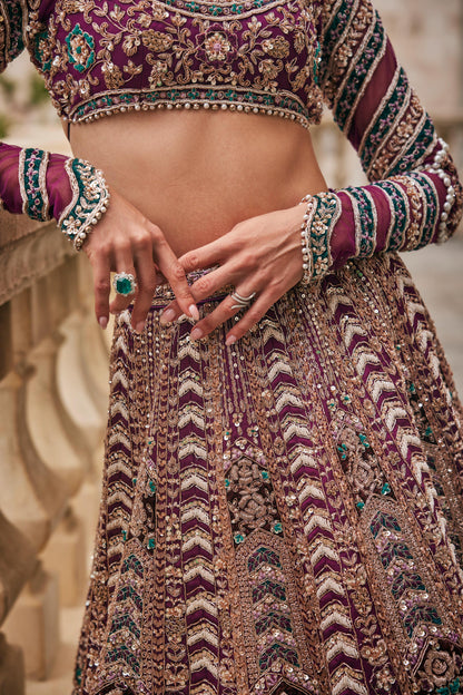 WISPER OF WINE LEHENGA SET
