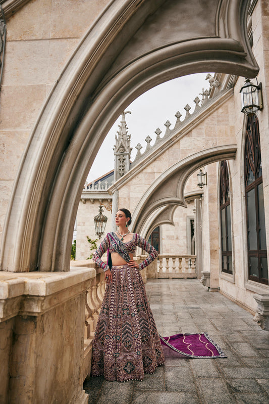 WISPER OF WINE LEHENGA SET