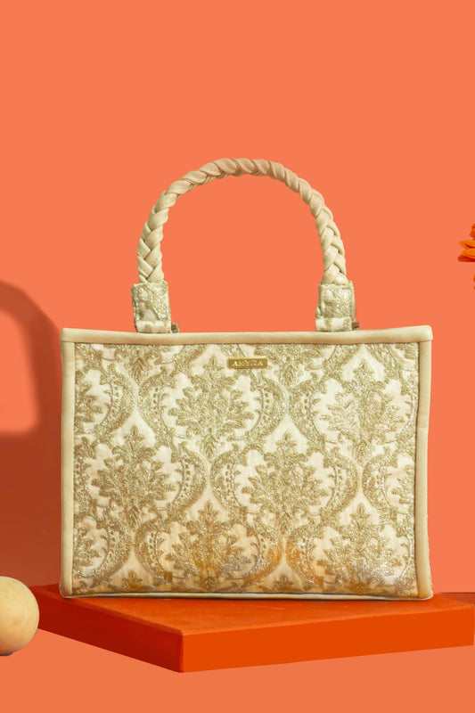 JAALI EMBROIDERED HANDBAG - MINT