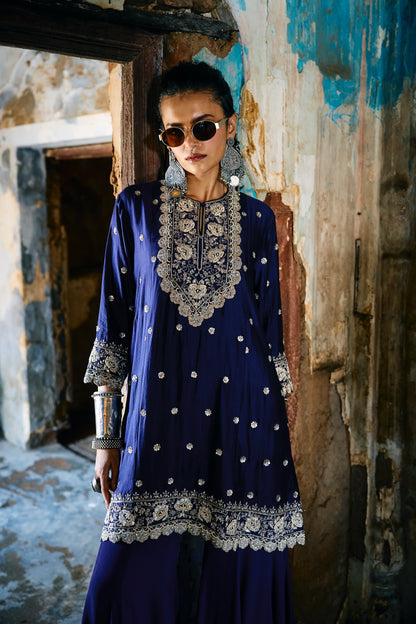EMBROIDERED TUINC WITH DUPATTA AND SHARARA