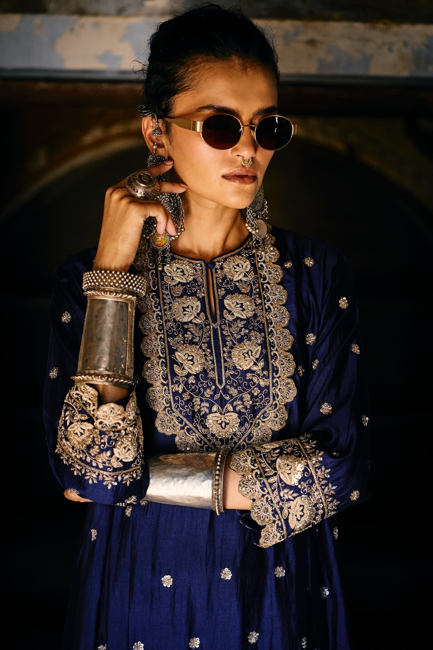 EMBROIDERED TUINC WITH DUPATTA AND SHARARA