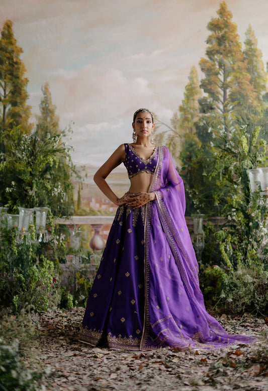 PURPLE LEHENGA SET