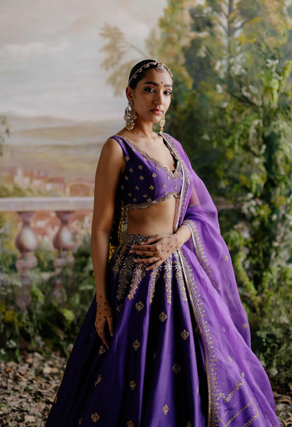 PURPLE LEHENGA SET