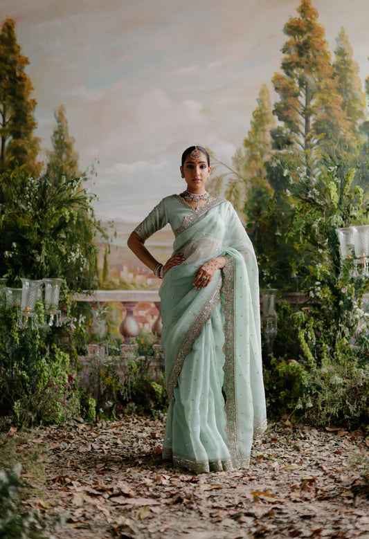 SAGE GREEN SAREE SET