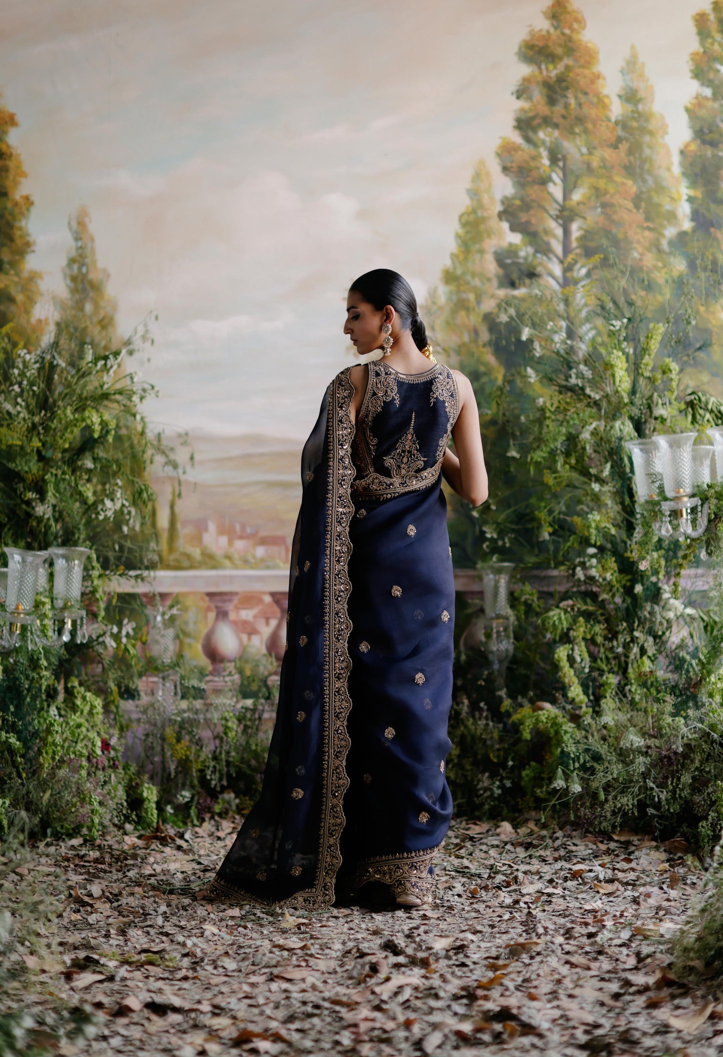 NAVY BLUE SAREE SET