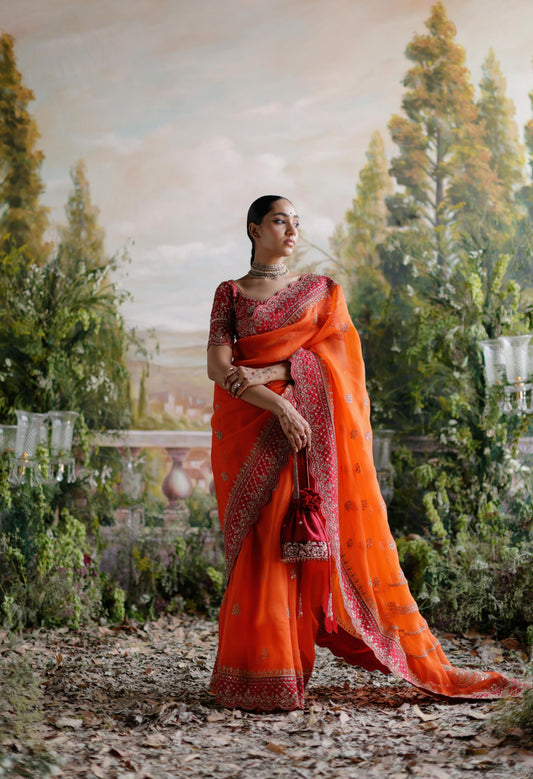 ORANGE SAREE SET