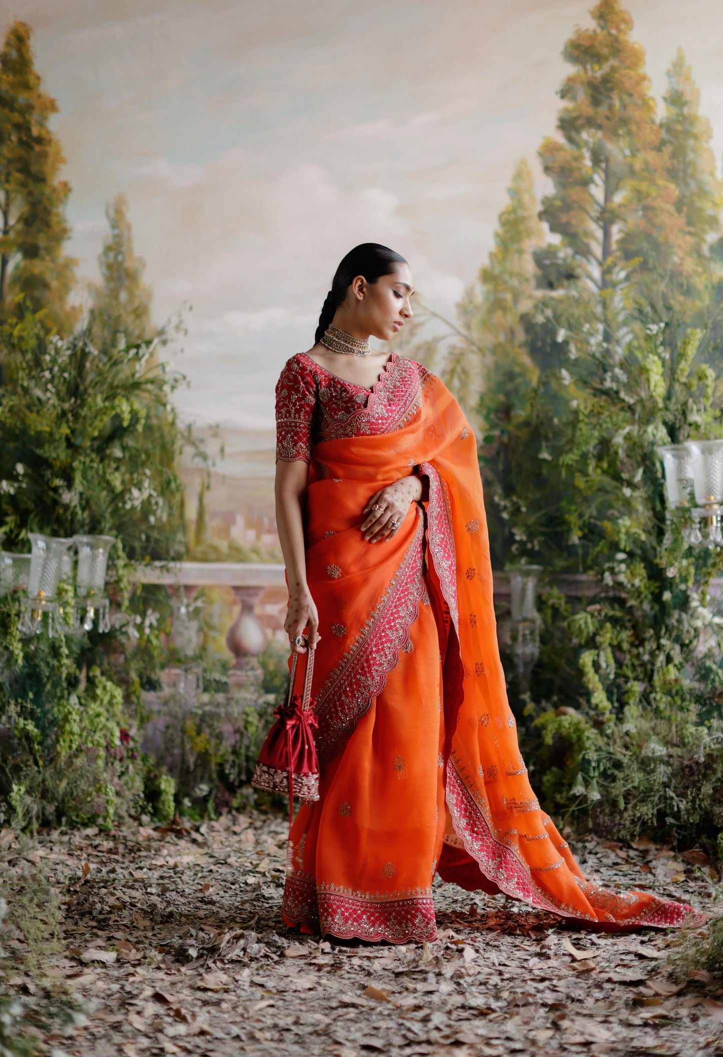 ORANGE SAREE SET