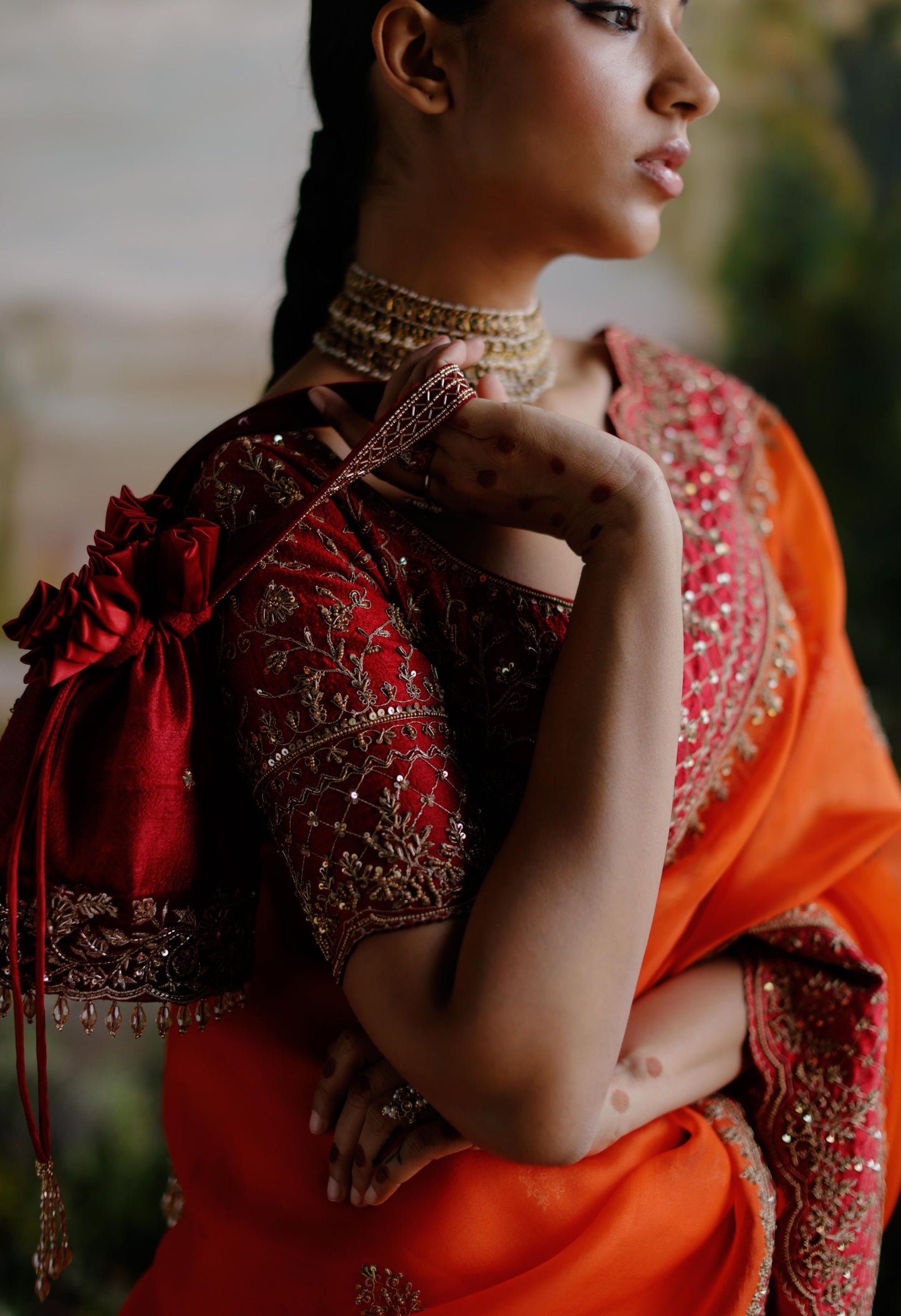 ORANGE SAREE SET