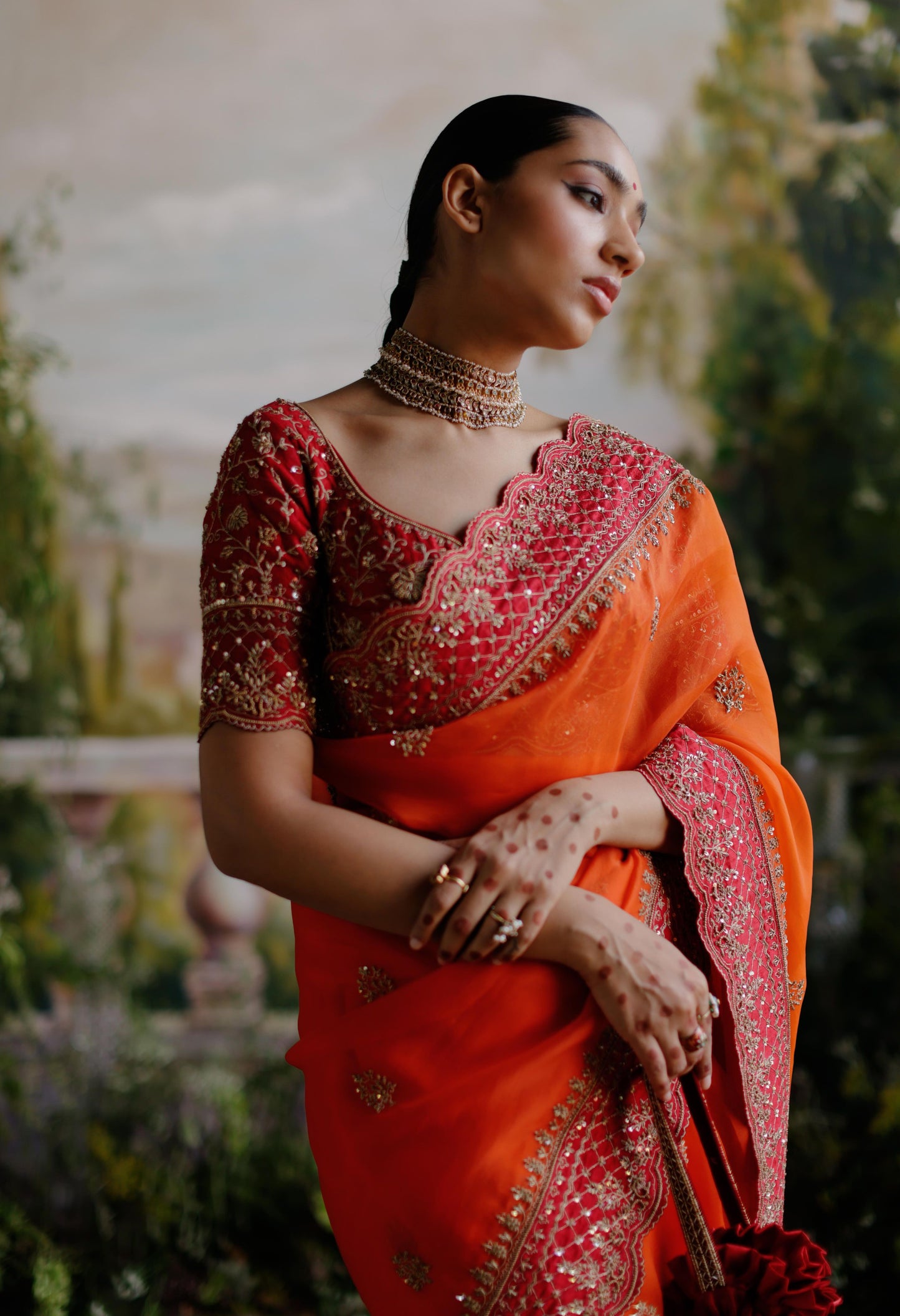 ORANGE SAREE SET