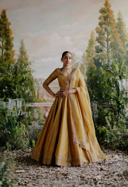 TUSCANY MUSTARD LEHENGA SET