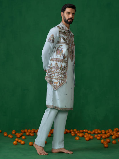 RAMAYAN SKYBLUE KURTA JACKET SET