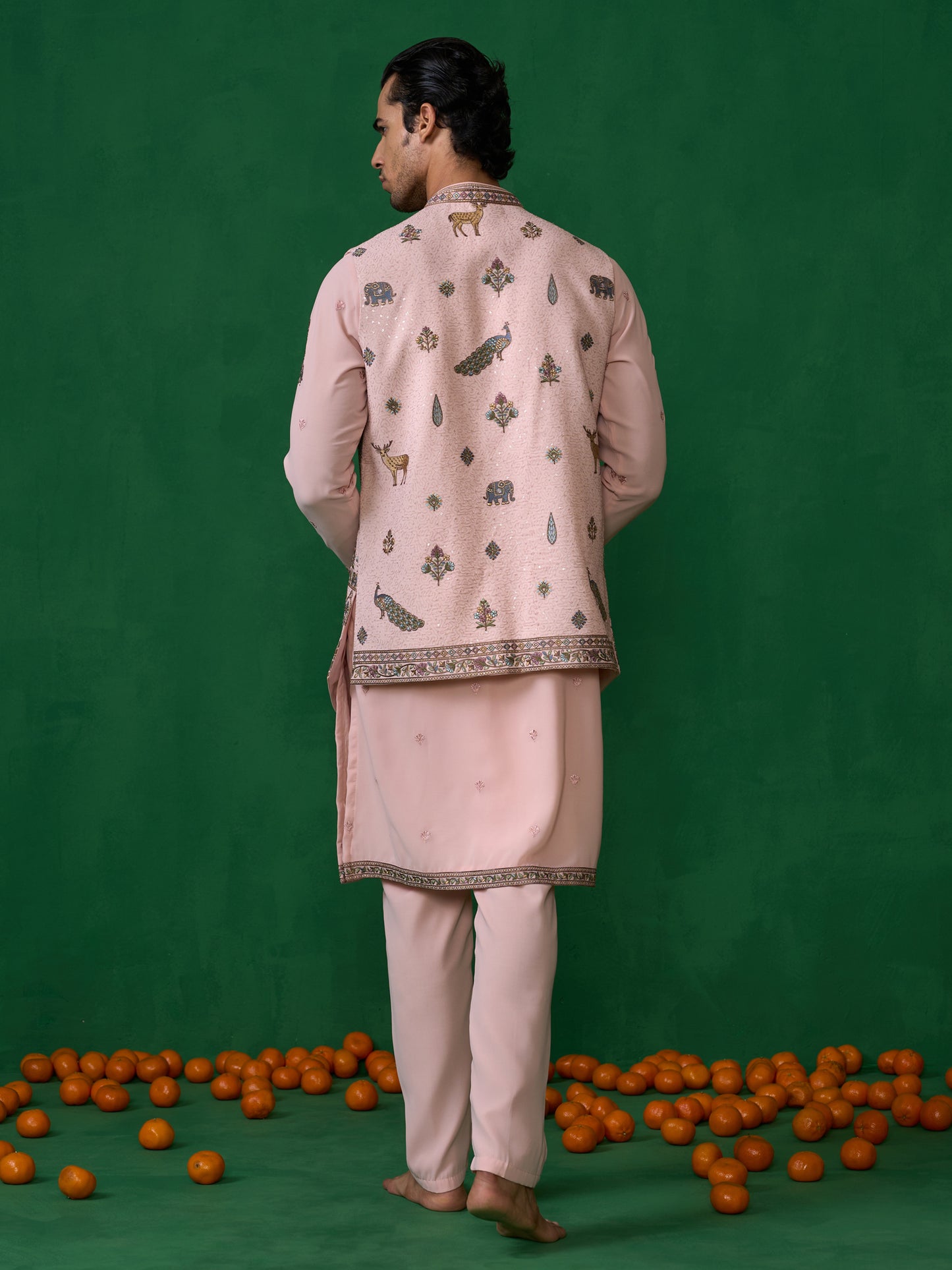 RAMAYAN PINK KURTA JACKET SET