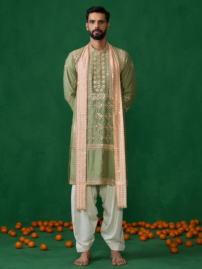DARPAN GREEN KURTA SET