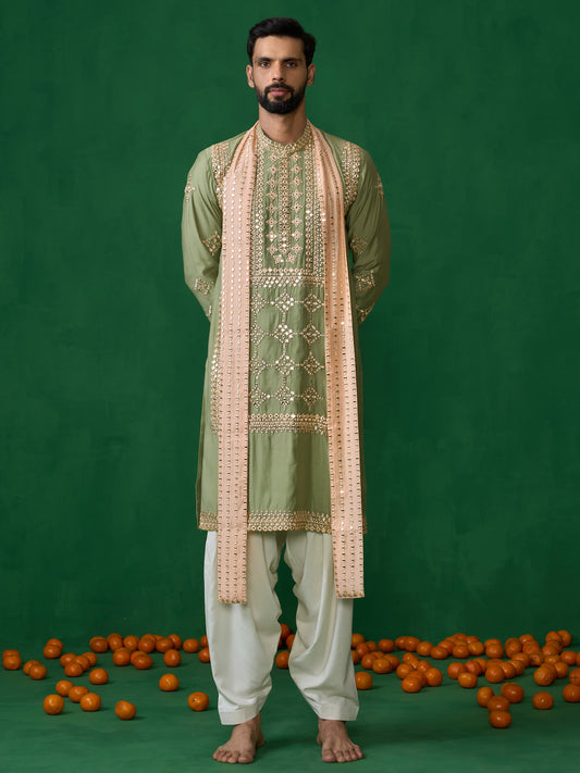 DARPAN GREEN KURTA SET