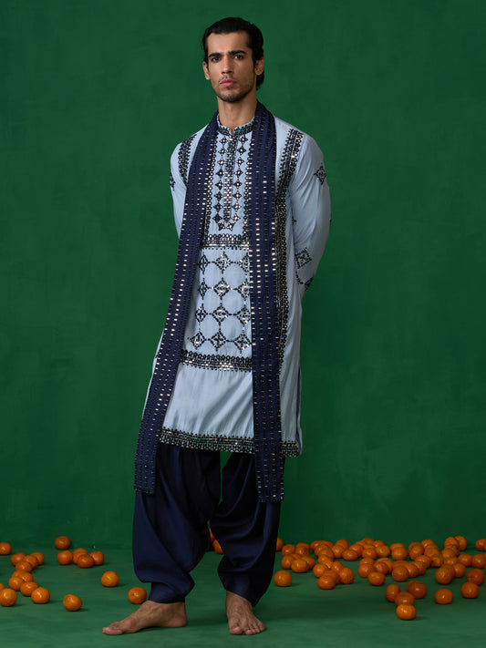 DARPAN SKYBLUE KURTA JACKET SET