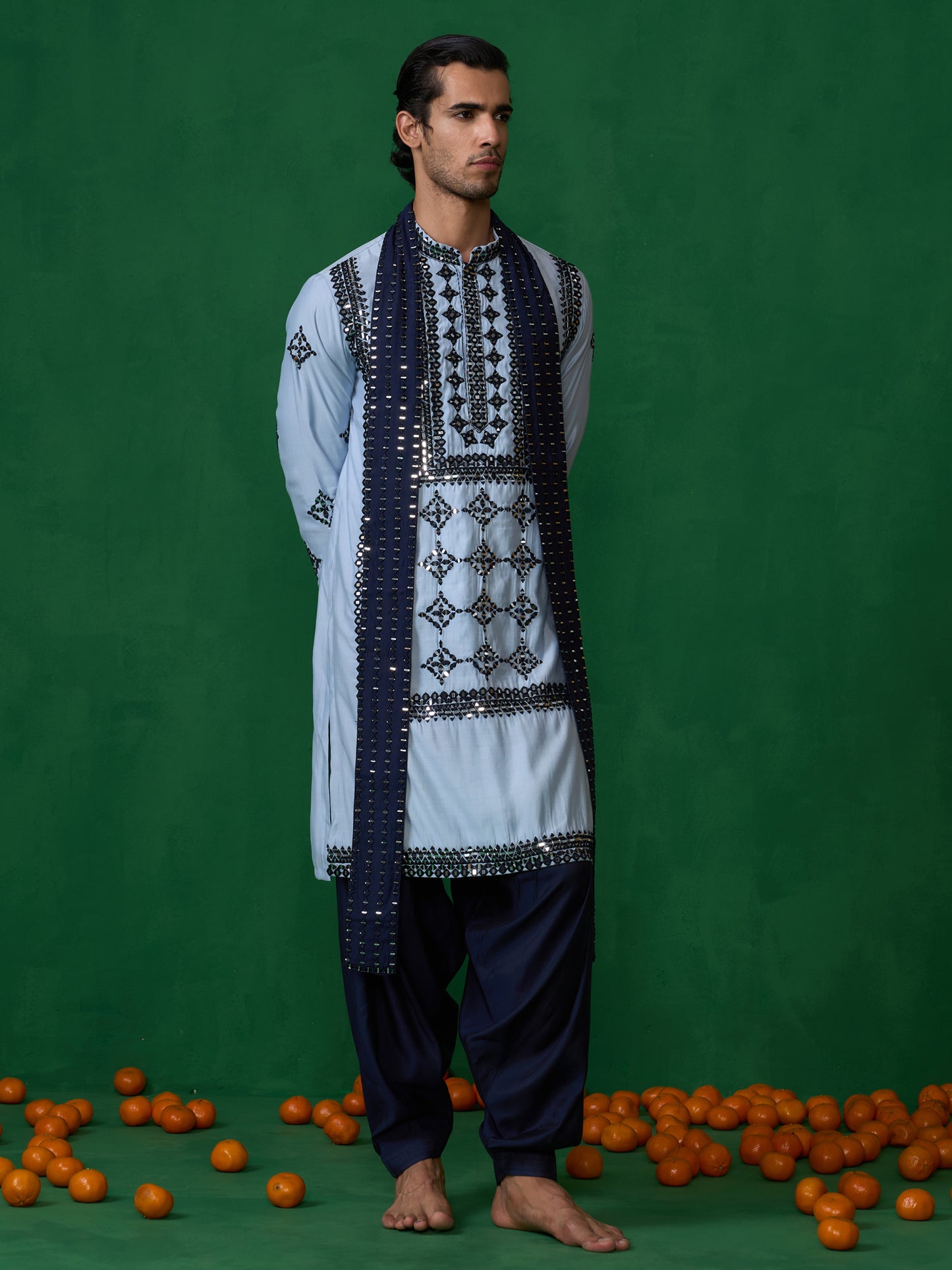 DARPAN SKYBLUE KURTA JACKET SET
