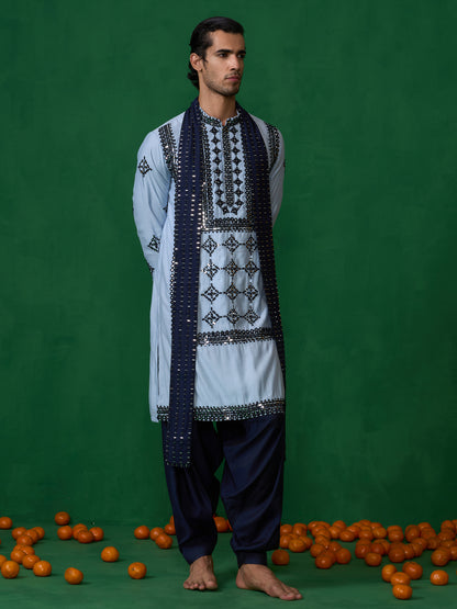 DARPAN SKYBLUE KURTA JACKET SET