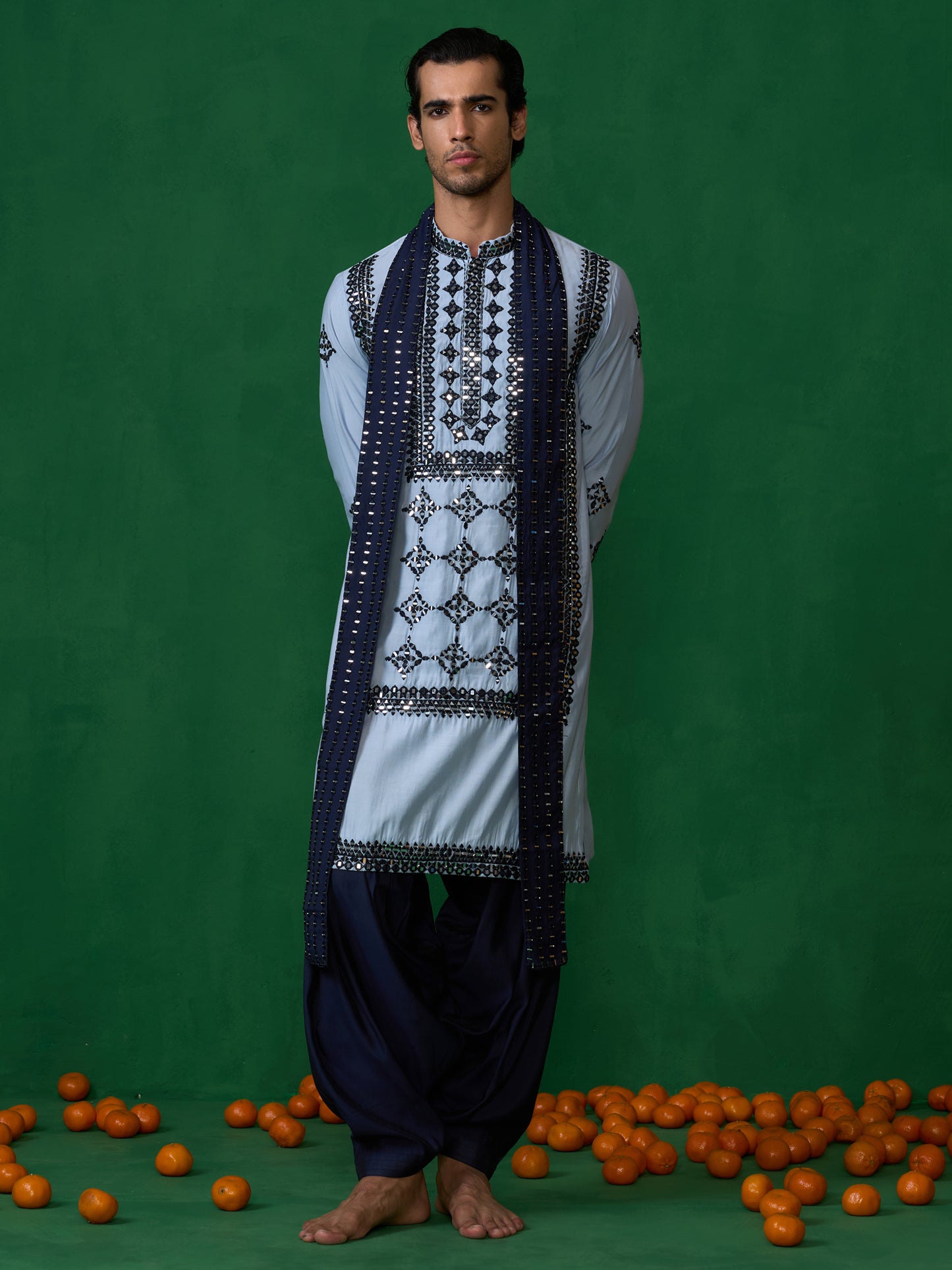 DARPAN SKYBLUE KURTA JACKET SET