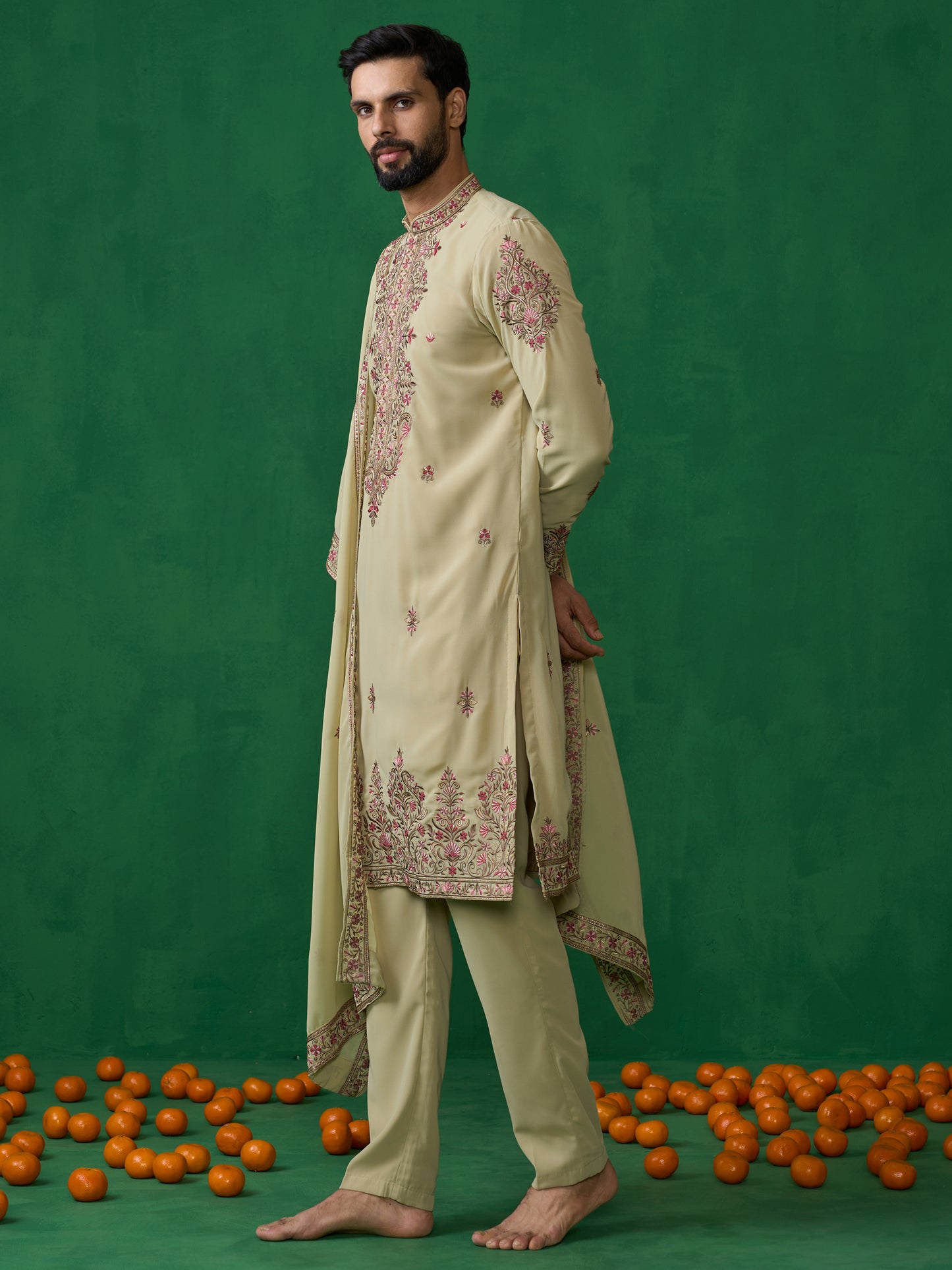 MOTIF GREEN KURTA SET