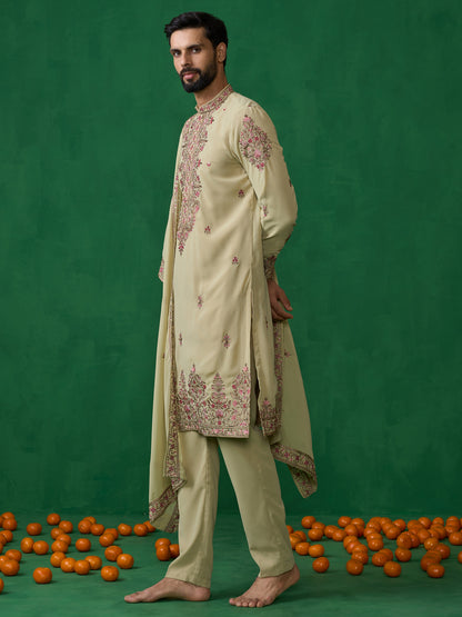 MOTIF GREEN KURTA SET