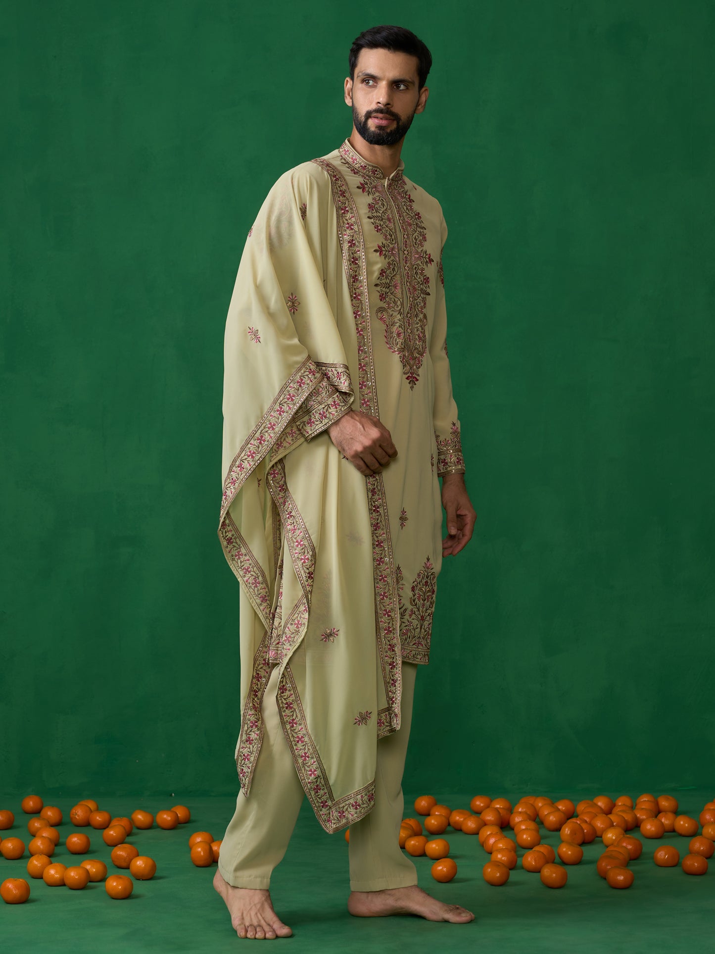 MOTIF GREEN KURTA SET