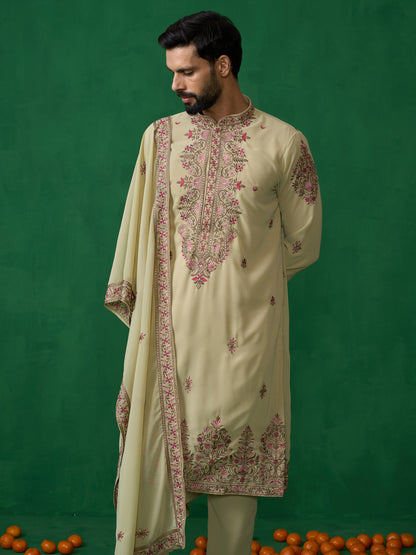 MOTIF GREEN KURTA SET