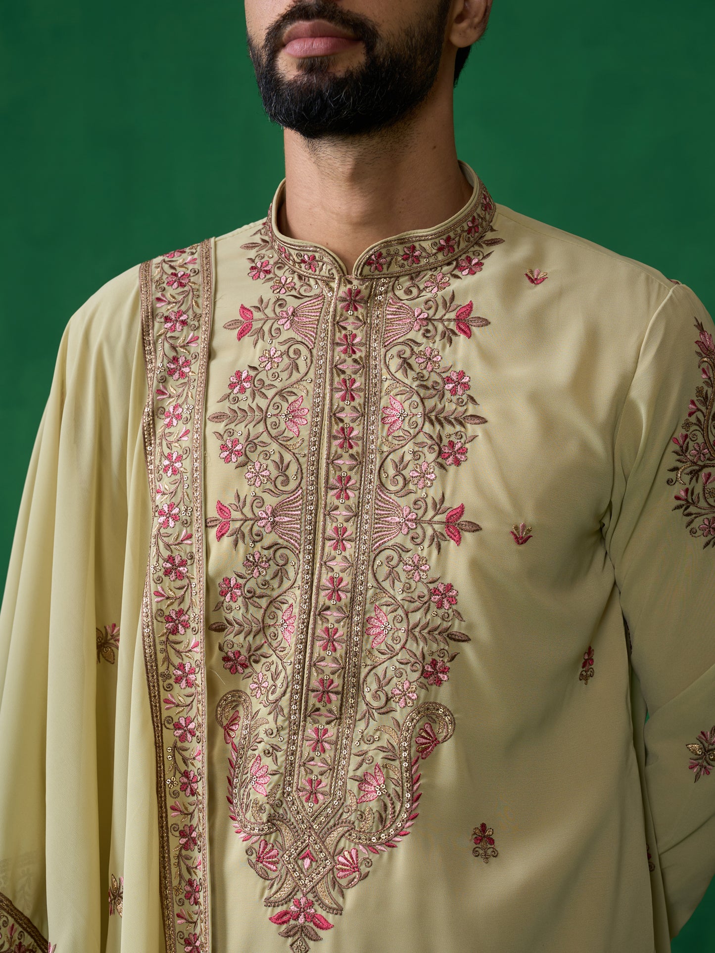 MOTIF GREEN KURTA SET