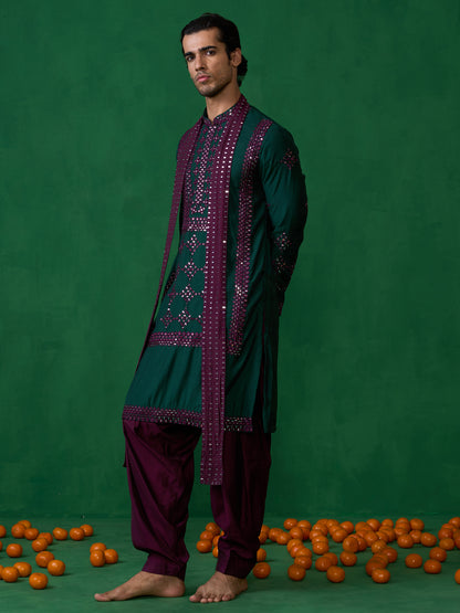 DARPAN BOTTLE GREEN KURTA SET