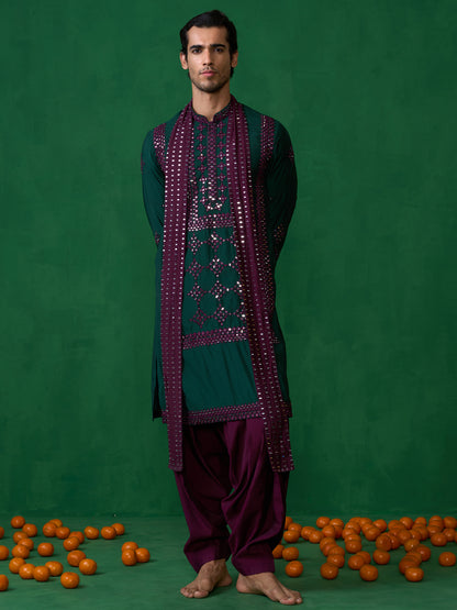 DARPAN BOTTLE GREEN KURTA SET