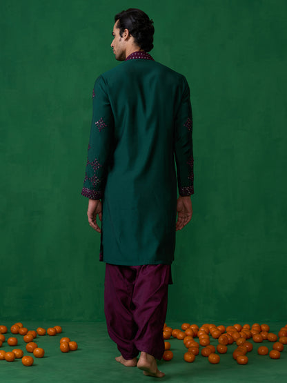DARPAN BOTTLE GREEN KURTA SET
