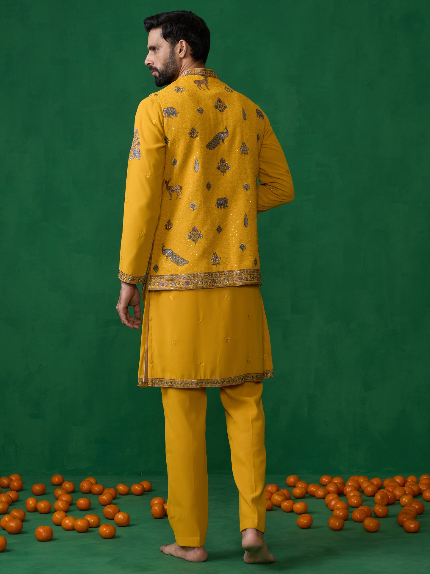 RAMAYAN HALDI KURTA JACKET SET