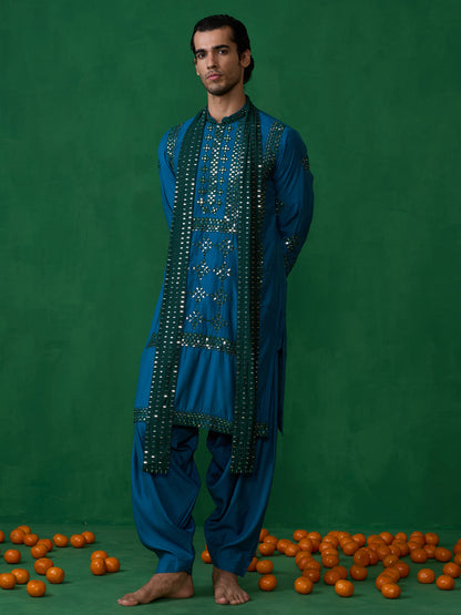 DARPAN TEAL BLUE KURTA SET