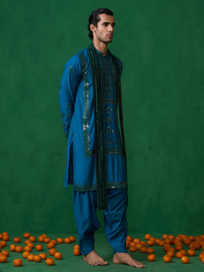 DARPAN TEAL BLUE KURTA SET