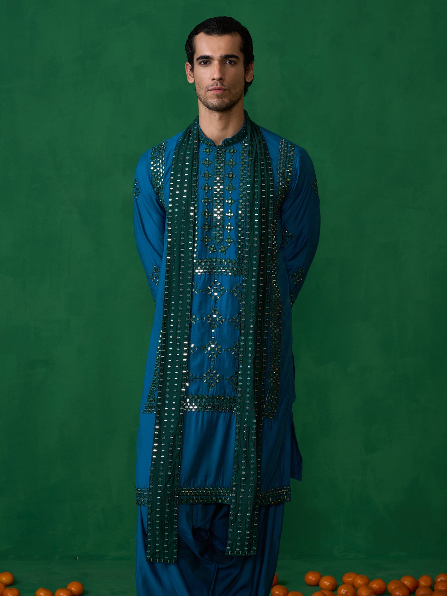 DARPAN TEAL BLUE KURTA SET