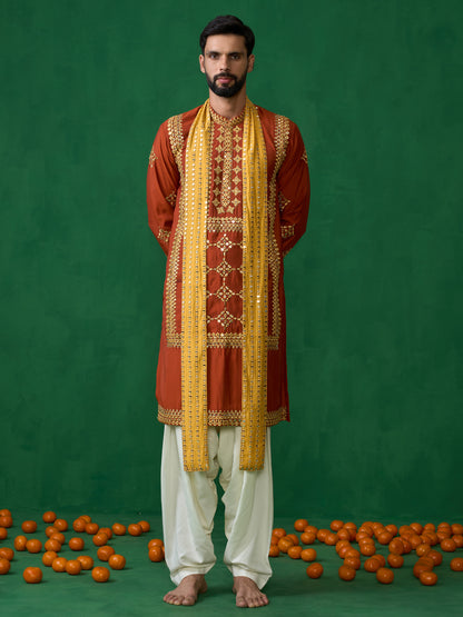 DARPAN ORANGE KURTA SET