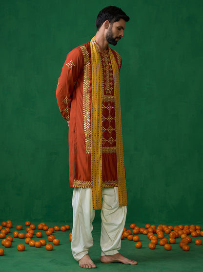 DARPAN ORANGE KURTA SET