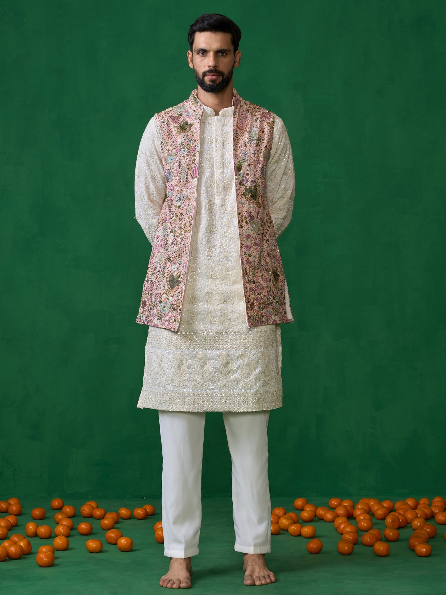 PHOOLPANKH PINK KURTA JACKET SET