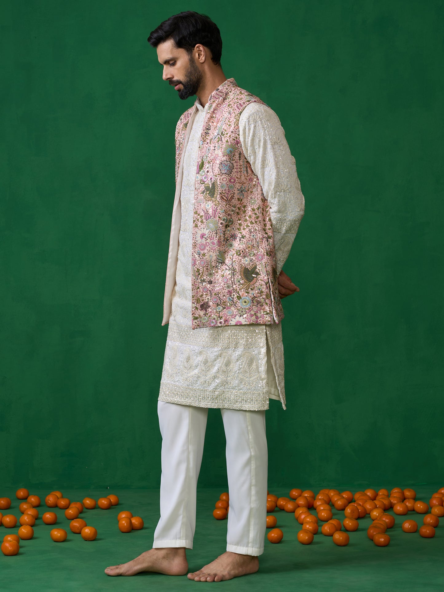 PHOOLPANKH PINK KURTA JACKET SET
