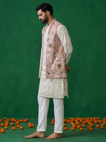 PHOOLPANKH PINK KURTA JACKET SET
