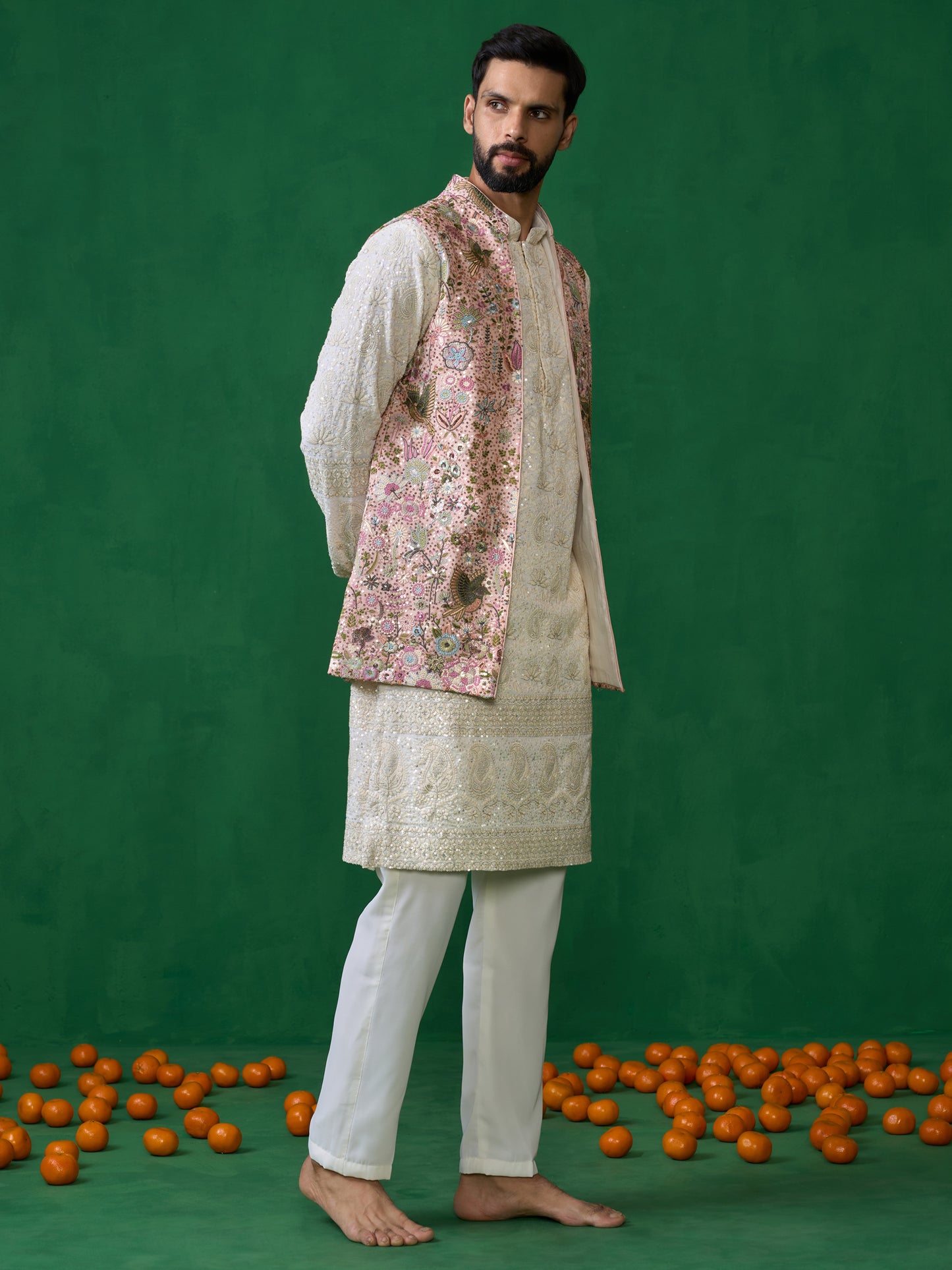 PHOOLPANKH PINK KURTA JACKET SET