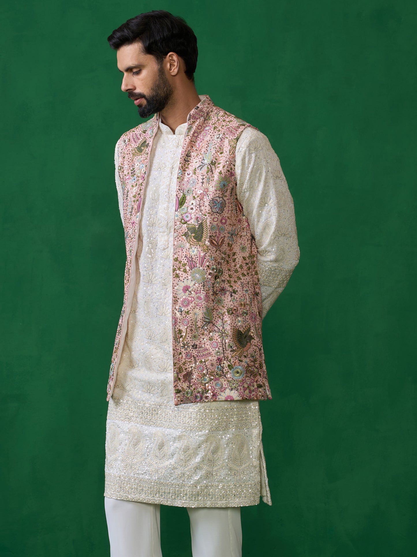 PHOOLPANKH PINK KURTA JACKET SET