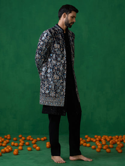 GARDEN NAVY BLUE INDOWESTERN SET